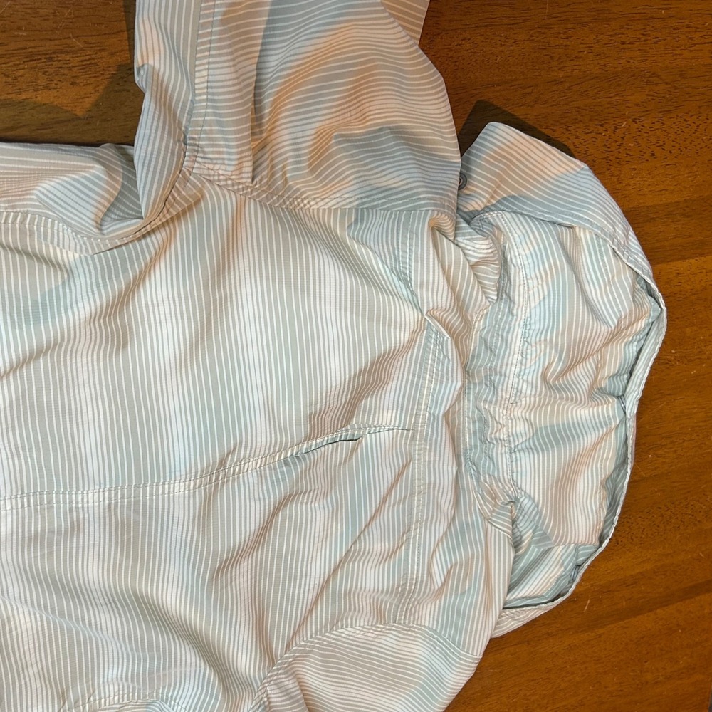 Nau Womens Small Sage tan Pinstripe Full Zip Windbreaker Jacket - Picture 10 of 11